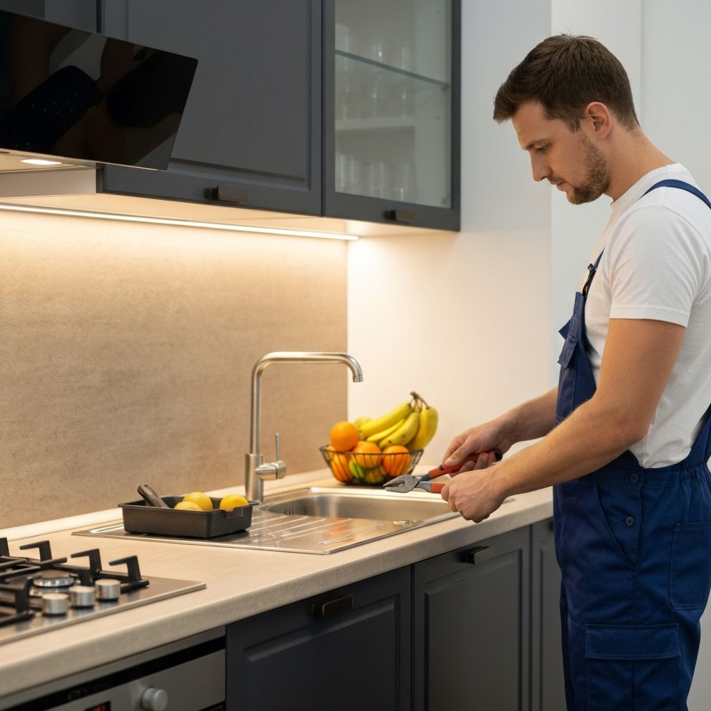 Professional plumber working on plumbing repair